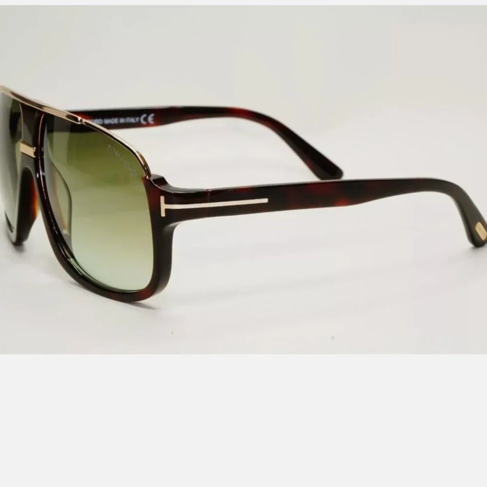 Tom Ford Brown Gold Green Tint Men's 60mm Sunglasses